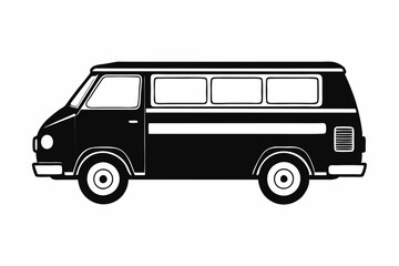 van line art silhouette vector illustration