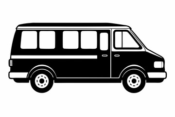 van line art silhouette vector illustration
