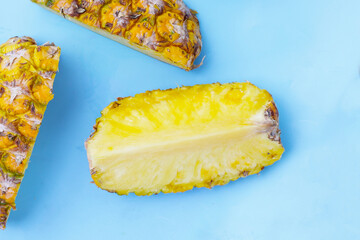 Ripe pineapple cut, Fresh fruit
