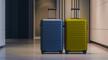two suitcases in the hallway