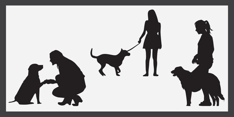 Women with dog vector design.
