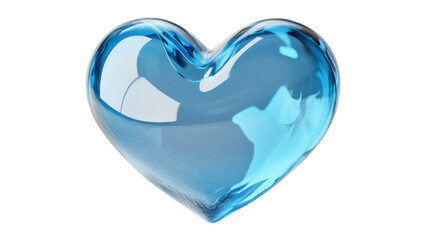 blue heart 3d render icon isolated on white background