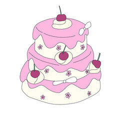 vector illustration of a cake