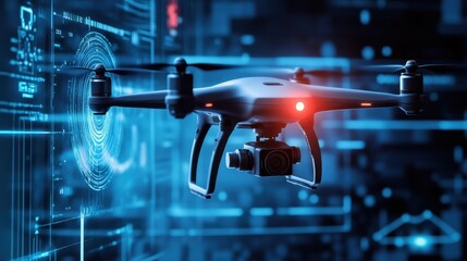 A drone surveillance camera monitors enemy activity in a designated location during twilight, gathering crucial intelligence for military operations and assessments.