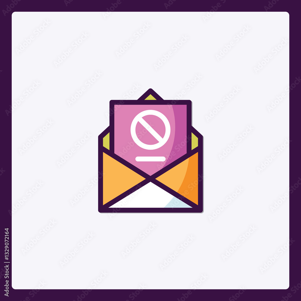 Poster refused message icon: visual representation of rejected communication channel