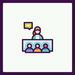 Vibrant Icon Displaying Teamwork, Communication and Leadership Concepts