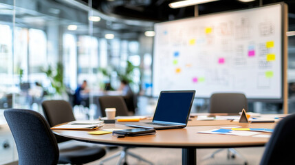 Naklejka premium Modern Collaborative Office Space with Diverse Tech Team