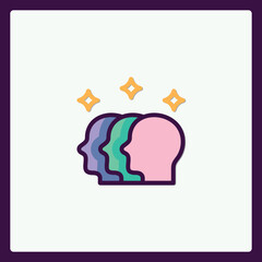 Concept of teamwork or collaboration illustrated with abstract human heads