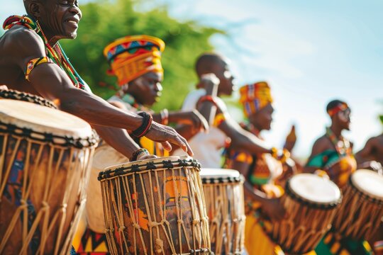 Traditional African dance and music at a festive event