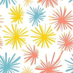 Whimsical Starburst Seamless Pattern Playful Colorful Rays Design for Festive Backgrounds