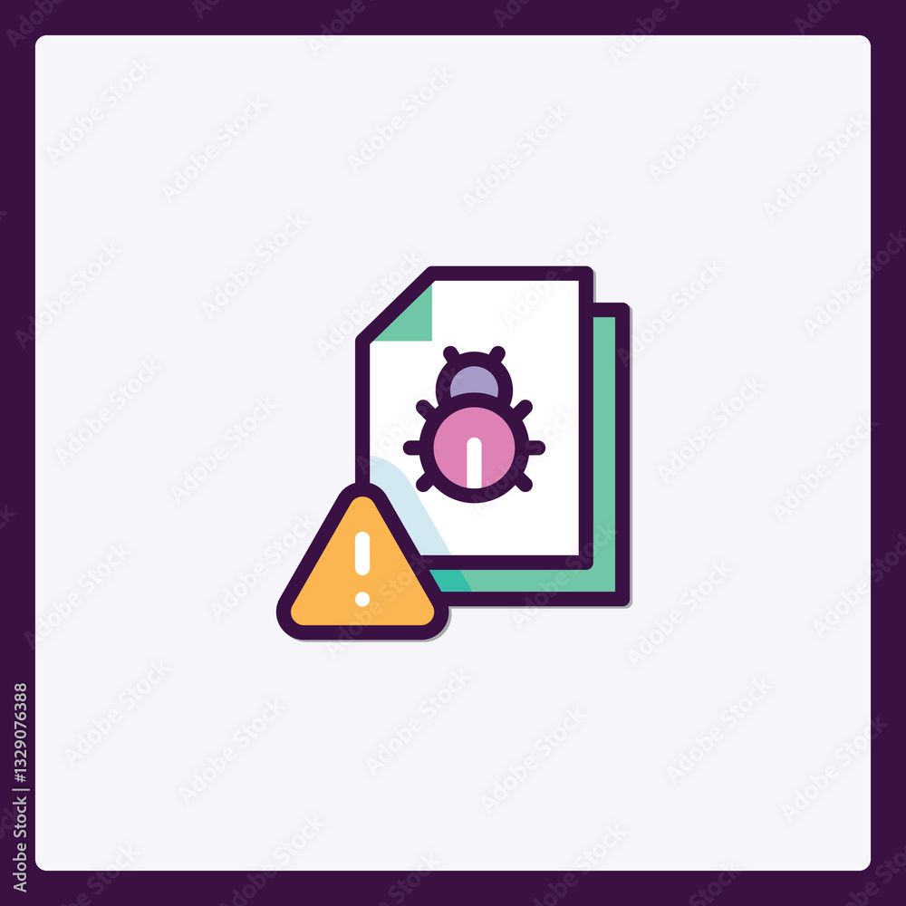 Poster alert icon highlighting a potential software bug on file documents