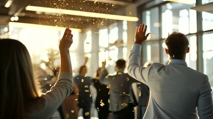 Celebrating SaaS Launch in Open-Plan Office with Confetti