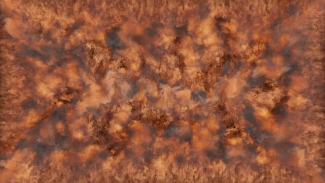 Fierce fire. Flames engulf everything in their path.