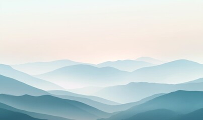 A soft misty morning gradient background. Featuring pale blues, grays, and light greens. Emphasizing calmness and serenity. Ideal for nature-related branding
