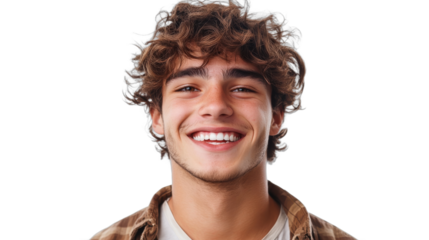 Young man smiles in bright light