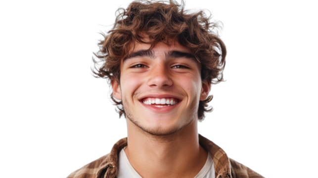 Young man smiles in bright light