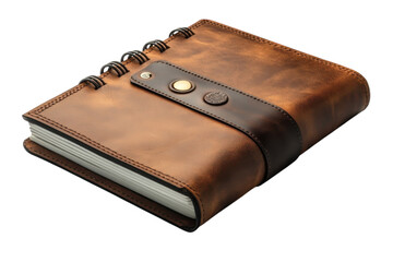 A Rich, Brown Leather Journal, Its Aged Patina Hinting At Countless Stories Yet To Be Written, Bound With A Sturdy Closure And Awaiting Its Owners Thoughtful Words In A Warm, Inviting Design Isolated