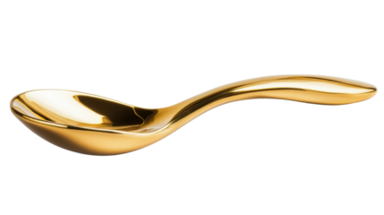 golden spoon isolated on white on white background
