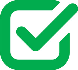 Green checkbox icon, checkmark icon, right box icon