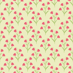 Seamless pattern, floral pattern, minimal, flower decoration, green tone, comfortable to the eyes, suitable for making wallpaper, background, tile pattern.