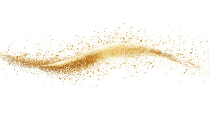 golden light burst with particles isolated on white background