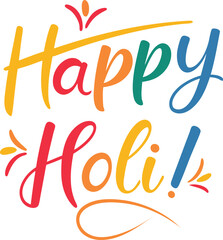 Happy Holi Typography Colorful Festival Vector