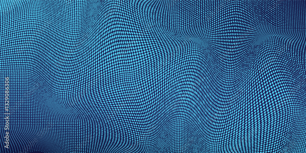 Sticker abstract gradient wave of particles. big data. digital background. futuristic vector illustration.