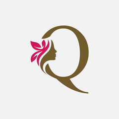 Q Letter Woman Beauty Spa Logo