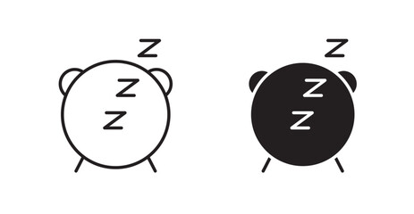 Alarm snooze line icon vector set.