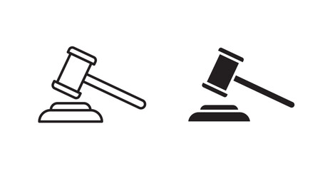 Auction line icon vector set.