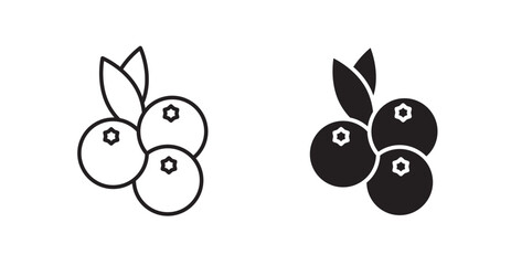 whiteberries line icon vector set.