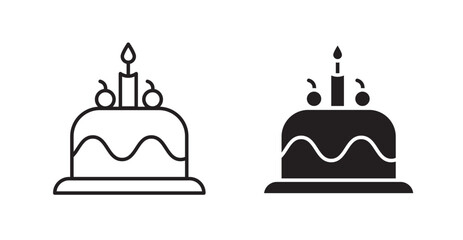 Cake line icon vector set.