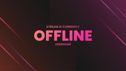 Stream offline banner design. Currently offline screen background. Live streaming, gaming overlay template. Vector illustration