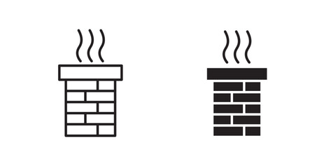 Chimney line icon vector set.