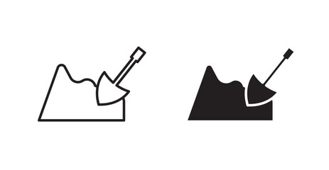 Digging line icon vector set.