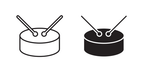 Drum line icon vector set.