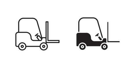 Forklift line icon vector set.