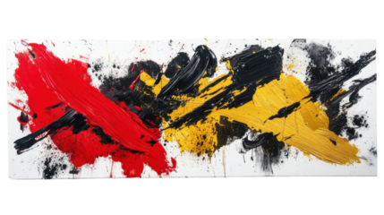 large harizontal abstract painting isolated on whitebackground