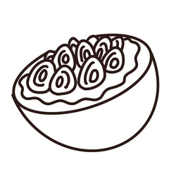 vector illustration of a half passion fruit for kids