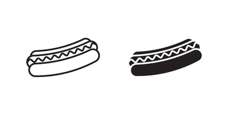 Hotdog line icon vector set.