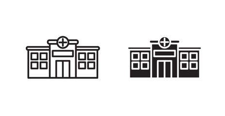 Hospital line icon vector set.