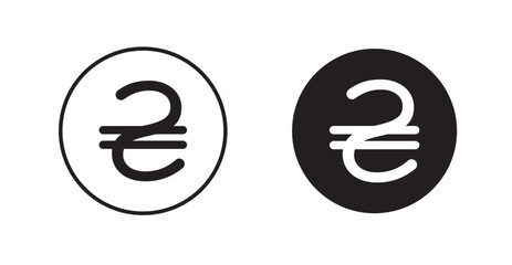 Hryvnia line icon vector set.