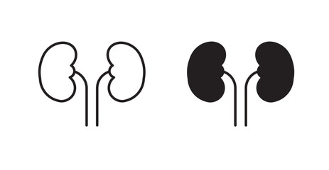 Kidneys line icon vector set.