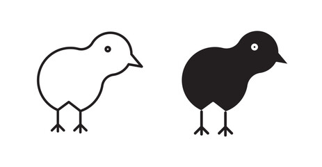 Kiwi bird line icon vector set.