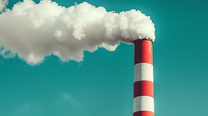 Factory chimney blowing out clouds instead of smoke symbolizing clean industrial innovation