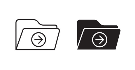 Move To Folder line icon vector set.