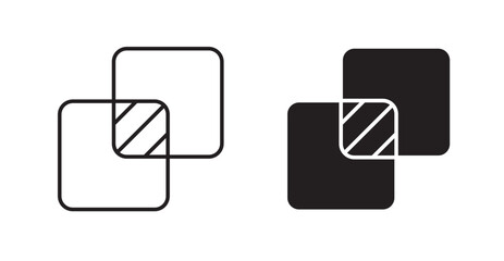 Object intersect line icon vector set.