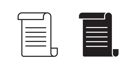 Paper Scroll line icon vector set.