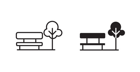 park line icon vector set. © Abstractor