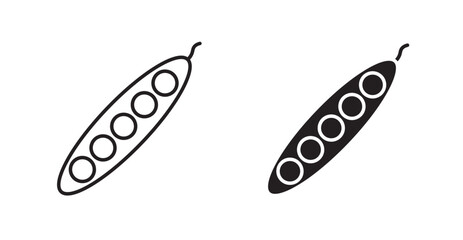 Peapod line icon vector set.